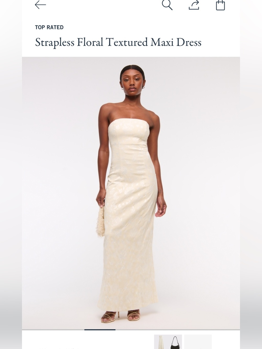 Abercrombie & Fitch Strapless Cream Jacquard Maxi Dress